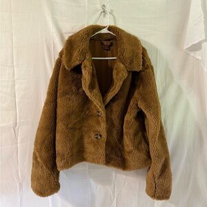 Rock & Roll Cowgirl Brown Faux Fur Jacket